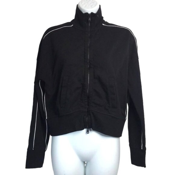 ATM Anthony Thomas Melillo French Terry Track Jacket XS Black Piped Full Zip Up - Picture 4 of 11